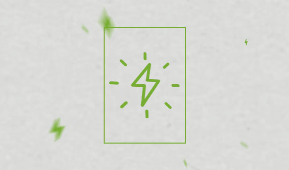 An lightning bolt energy icon on a grain-textured background.