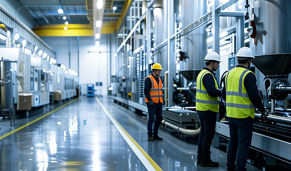 A Modern Manufacturing Facility with workers