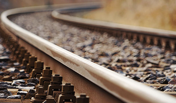 railroad track close focus