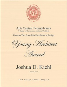 Kiehl Receives AIA Central Pennsylvania Young Architect Award